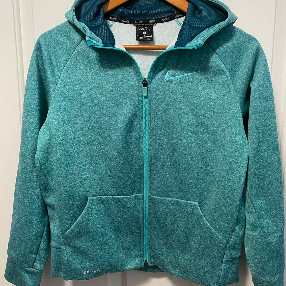 Nike Hooded jacket, Boys Size (L) Color Green